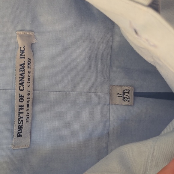 Forsythe Like New Preppy Blue Men's Dress Shirt Size 17 32/33 - Picture 2 of 4